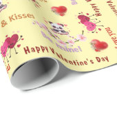 Happy Valentine's Day Wrapping Paper Couple Hearts ラッピングペーパー (ロールコーナー)