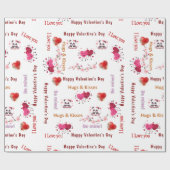 Happy Valentine's Day Wrapping Paper Couple Hearts ラッピングペーパー (フラット)