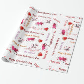 Happy Valentine's Day Wrapping Paper Couple Hearts ラッピングペーパー (アンロールド)