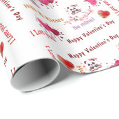 Happy Valentine's Day Wrapping Paper Couple Hearts ラッピングペーパー (ロールコーナー)