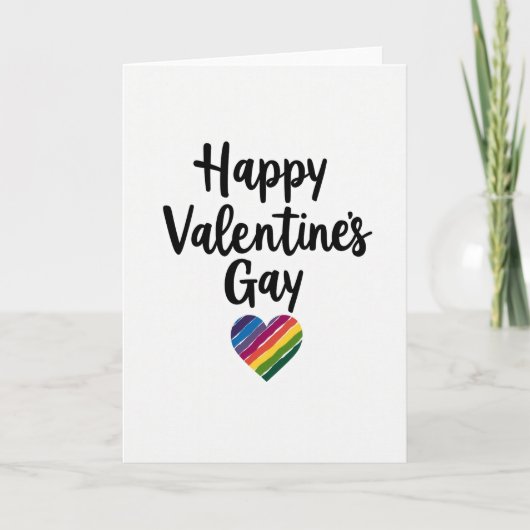 Happy Valentines Gay Pride Card カード (正面)