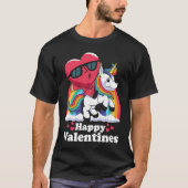 Happy Valentines Heart Unicorn Tシャツ (正面)