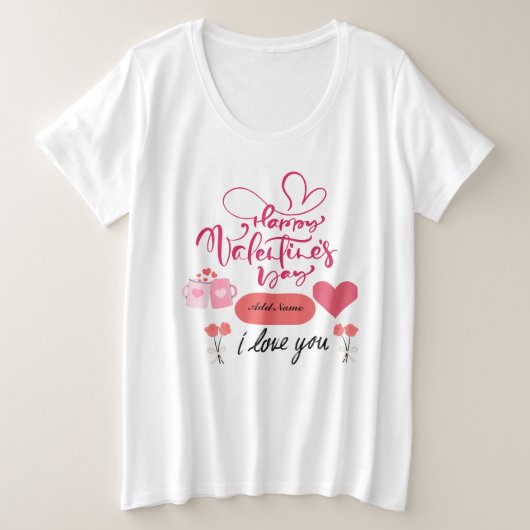 Happy Valentines "I Love You" Tシャツ (デザイン正面)