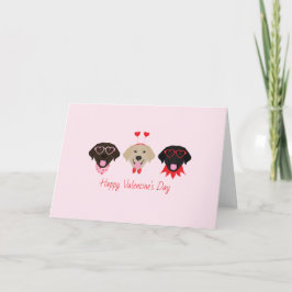 Happy Valentines Labrador Retriever Dogs シーズンカード