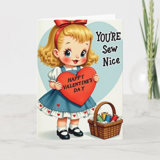 Happy Valentines Sew Nice Card カード (正面)