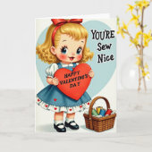 Happy Valentines Sew Nice Card カード (黄色い花)
