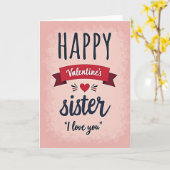Happy Valentines Sister I Love You Card カード (黄色い花)
