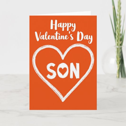 Happy Valentines Son Painted Heart Card カード (正面)