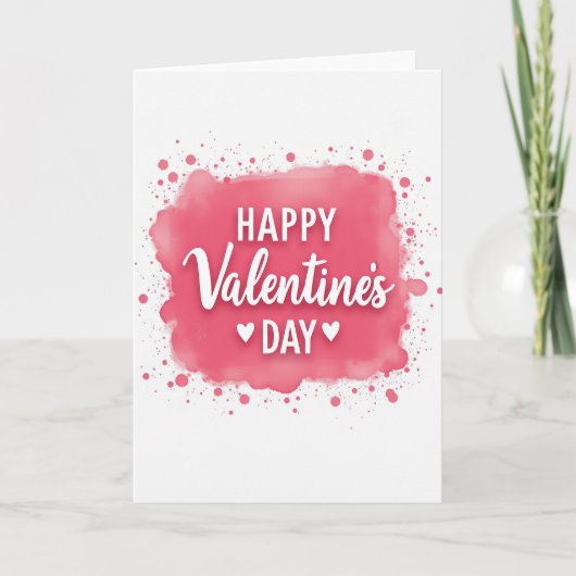 Happy Valentines Watercolor Splash Card カード (正面)