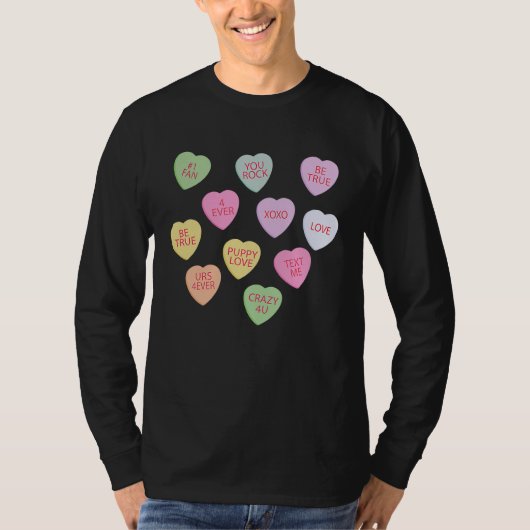Happy Valentineu2019s Day Candy Conversation Heart Tシャツ (正面)