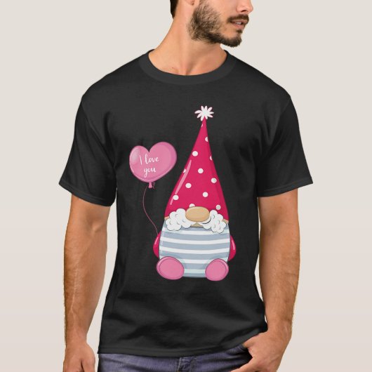 Happy Valentineu2019s Day Male Gnome with I Love Y Tシャツ (正面)