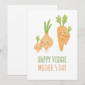 „Happy Veggie Mother’s Day“- Mama- Gemüse mit Kind シーズンカード (正面/裏面)