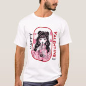 Happy Velentine's Day – ロマンチックな喜び Tシャツ (正面)