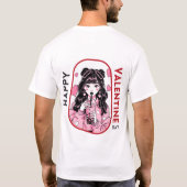 Happy Velentine's Day – ロマンチックな喜び Tシャツ (裏面)
