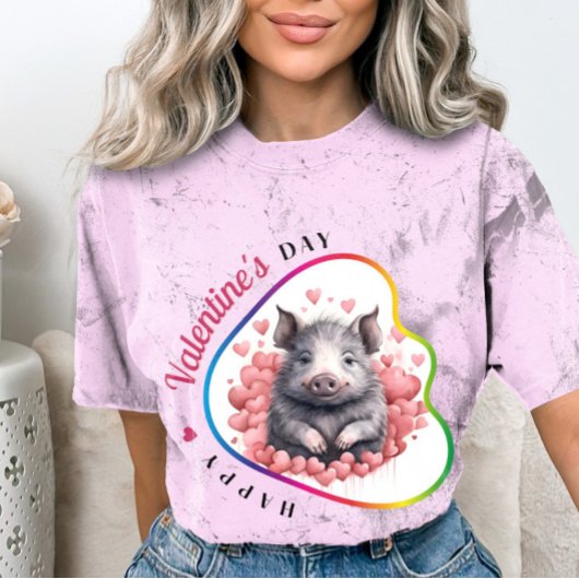 Happy Velentine's Day – 愛情を込めて統一された Tシャツ