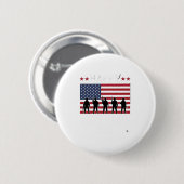 Happy Veterans Day Flag Silhouette Vector Design_1 缶バッジ (正面&裏面)