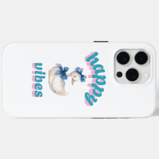 Happy Vibes Duck iPhone Case Case-Mate iPhoneケース (裏面 (横))