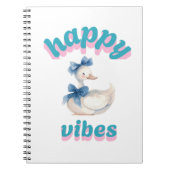 Happy Vibes Duck Notebook ノートブック (正面)