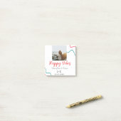 Happy Vibes holiday couple name date wedding red  ポストイット (デスク上)