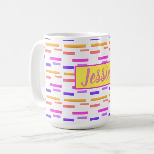 Happy Vibes Jessicaあなたの名前を追加コーヒーマグカップ コーヒーマグカップ (正面左)