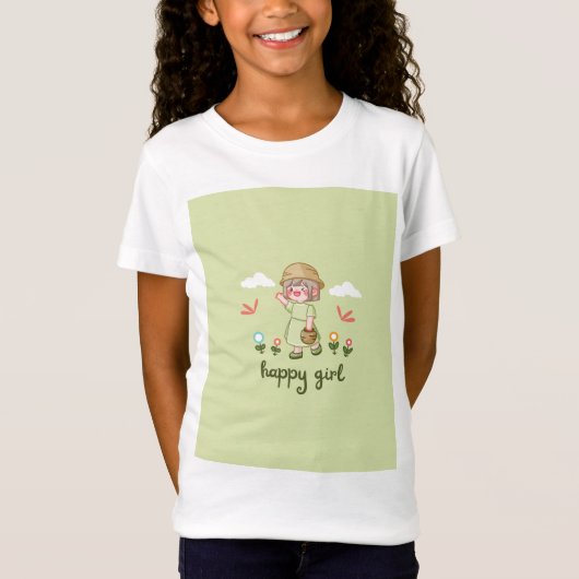 "Happy Vibes Only"女子Tシャツ – かわいい&カラーフ Tシャツ (正面)