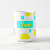 Happy Vibes Samあなたの名前を追加コーヒーマグカップ コーヒーマグカップ (中央)