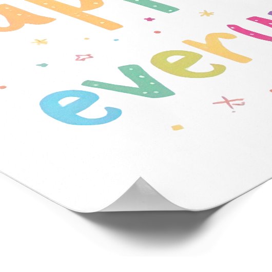 Happy Vibes Sprinkle Happiness Confetti Art ポスター (角)