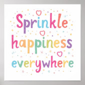 Happy Vibes Sprinkle Happiness Confetti Art ポスター (正面)