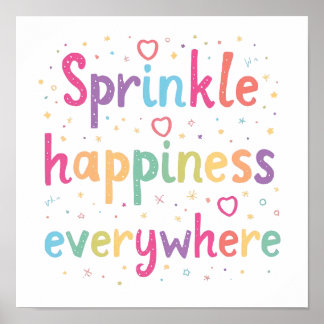 Happy Vibes Sprinkle Happiness Confetti Art ポスター