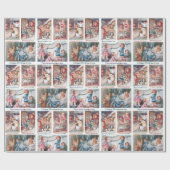 Happy Vintage Christmas Childrenグリーティングカード ラッピングペーパー (フラット)