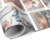 Happy Vintage Christmas Childrenグリーティングカード ラッピングペーパー (ロールコーナー)