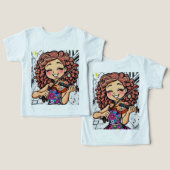 Happy Violin Girl Cartoon for Music Lovers (デザイン正面&裏面)