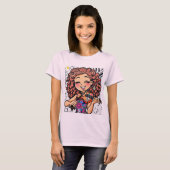 Happy Violin Girl Cartoon for Music Lovers Tシャツ (正面フル)