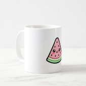 Happy Watermelon – Cute Kawaii Illustration コーヒーマグカップ (正面左)