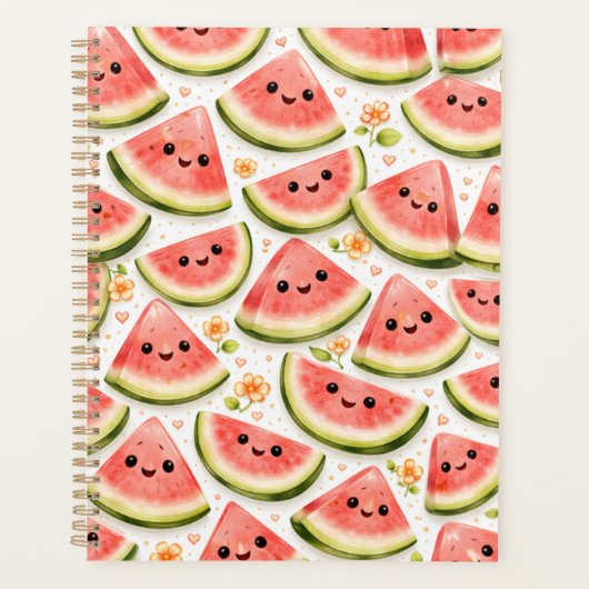 Happy Watermelon Planner Cover – Kawaii Watermelon プランナー手帳 (正面)