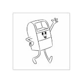 Happy Waving Mailbox Stamp ラバースタンプ (インプリント)