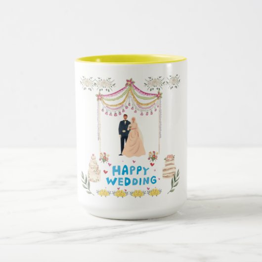 Happy wedding マグカップ (中央)