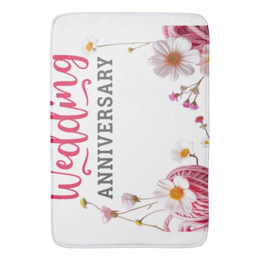 Happy wedding anniversary  バスマット (正面縦)