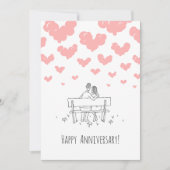 Happy Wedding Anniversary Married Couple Hearts カード (正面)