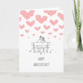 Happy Wedding Anniversary Married Couple Hearts カード (正面)