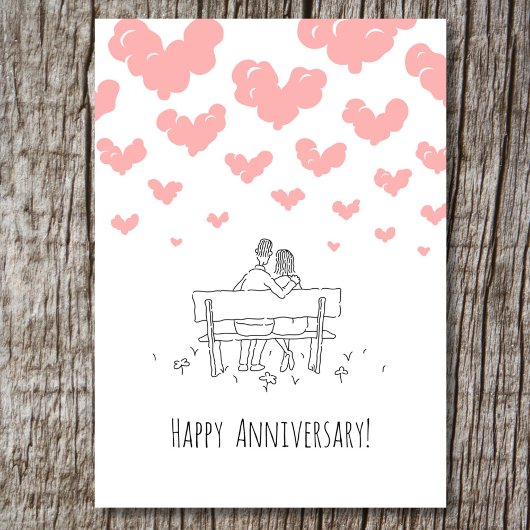 Happy Wedding Anniversary Married Couple Hearts カード