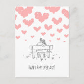 Happy Wedding Anniversary Married Couple Hearts ポストカード (正面)