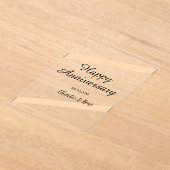 Happy wedding anniversary orange pastel lines name アクリル招待状 (レイダウン)