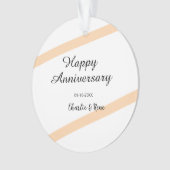 Happy wedding anniversary orange pastel lines name オーナメント (正面)