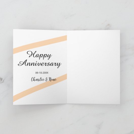 Happy wedding anniversary orange pastel lines name カード (内部)