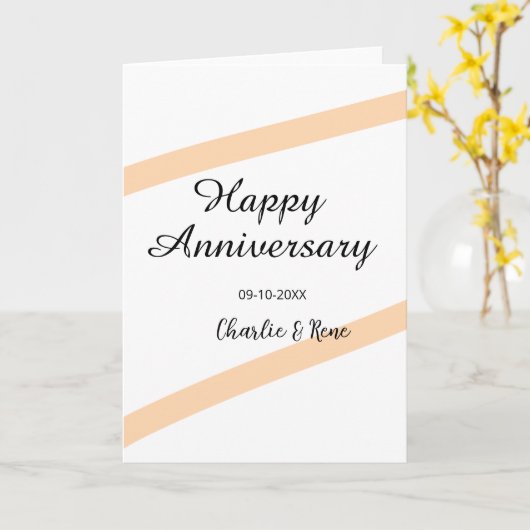 Happy wedding anniversary orange pastel lines name カード (黄色い花)