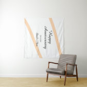 Happy wedding anniversary orange pastel lines name タペストリー (インサイチュ(横))