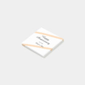 Happy wedding anniversary orange pastel lines name ポストイット (アングル)