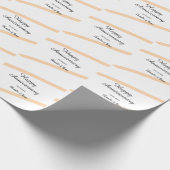 Happy wedding anniversary orange pastel lines name ラッピングペーパー (角)