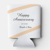 Happy wedding anniversary orange pastel lines name 缶クーラー (裏面)